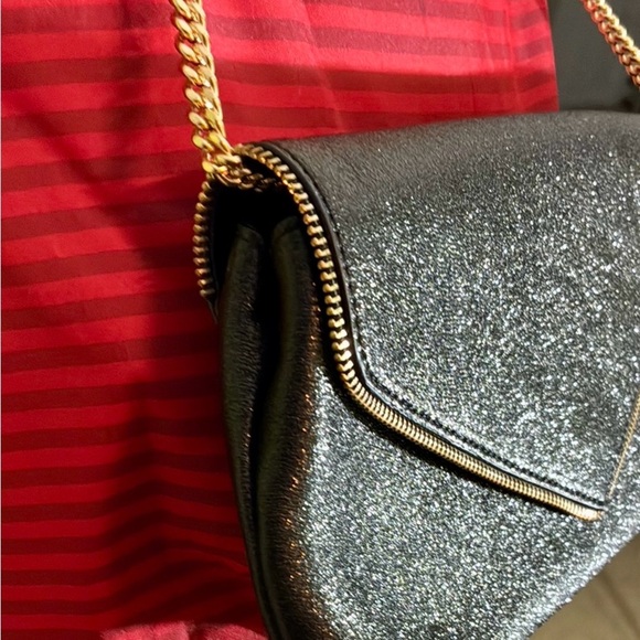 Rebecca Minkoff Black and Glitter Zip Clutch - Picture 12 of 13